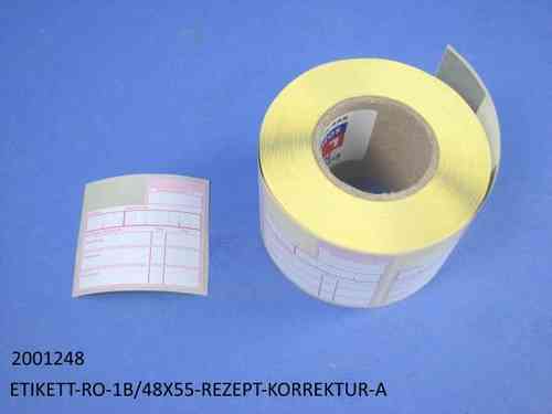 Rezept Korrektur Etikett - 51 x 56 mm [100% BPA frei]