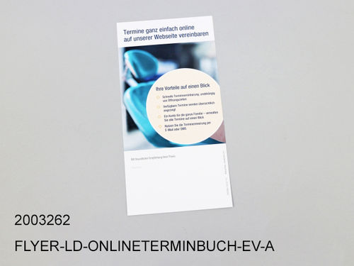 Werbe-Flyer für LinuDent Online-Terminbuch