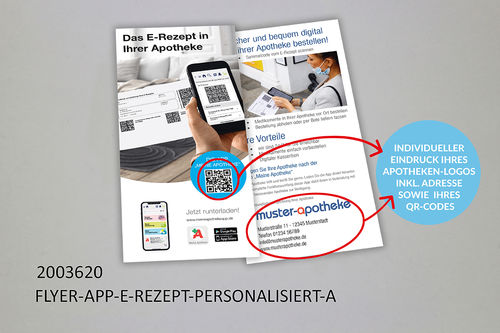Werbe-Flyer für App - E-Rezept, kundenindividuell